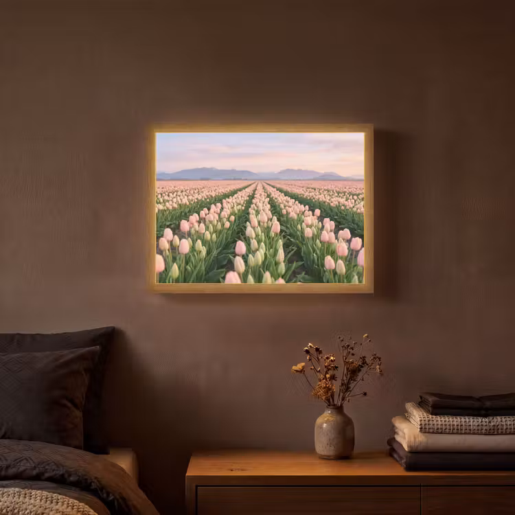 Lightbox - Wandlamp - Tulpen - Landschap - Roze — 3