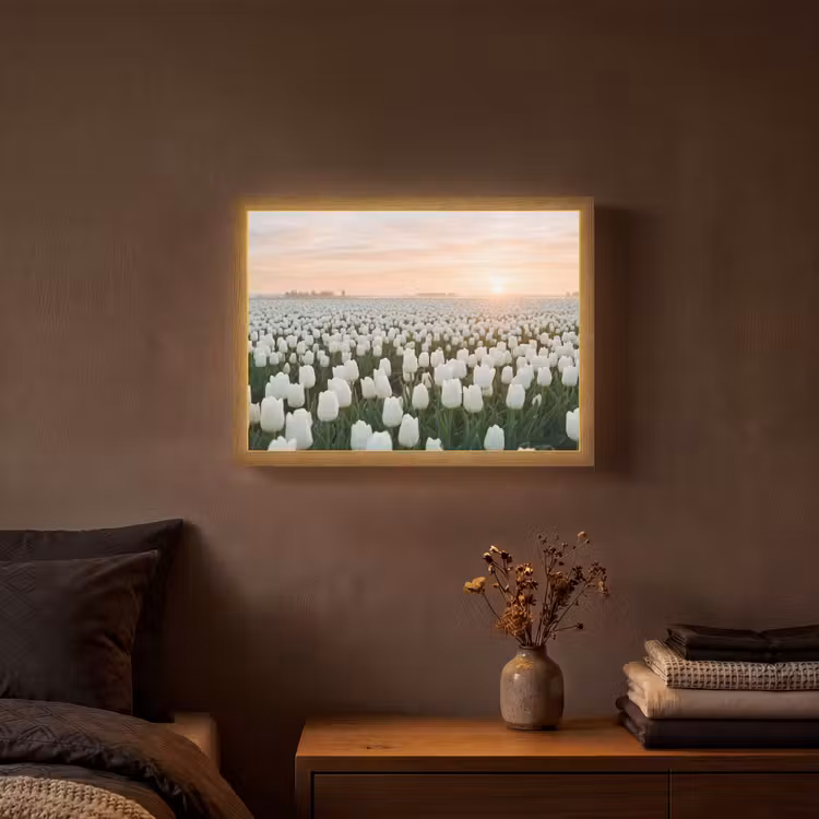 Lightbox - Wandlamp - Tulpen - Landschap - Wit — 3