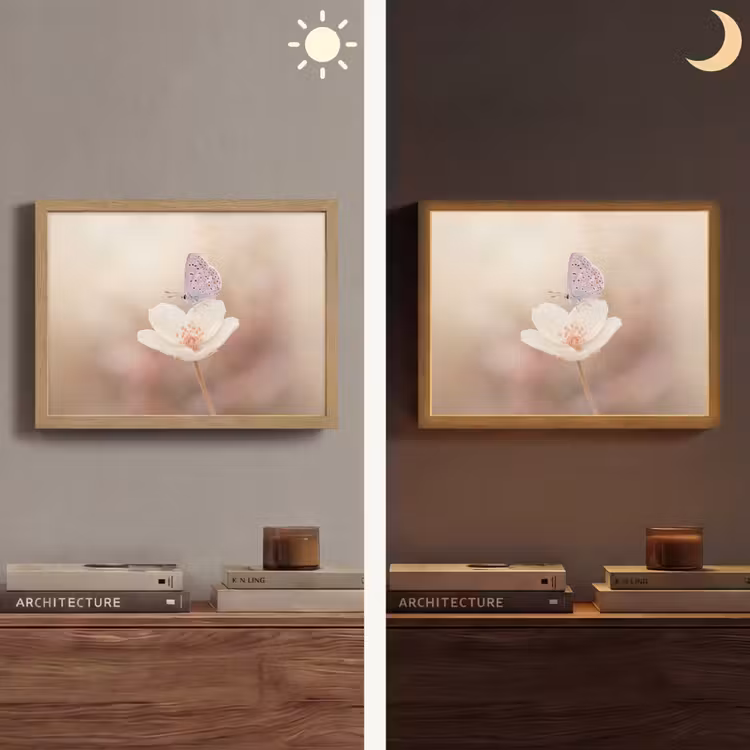 Lightbox - Wandlamp - Vlinder - Bloem - Blauw — 6