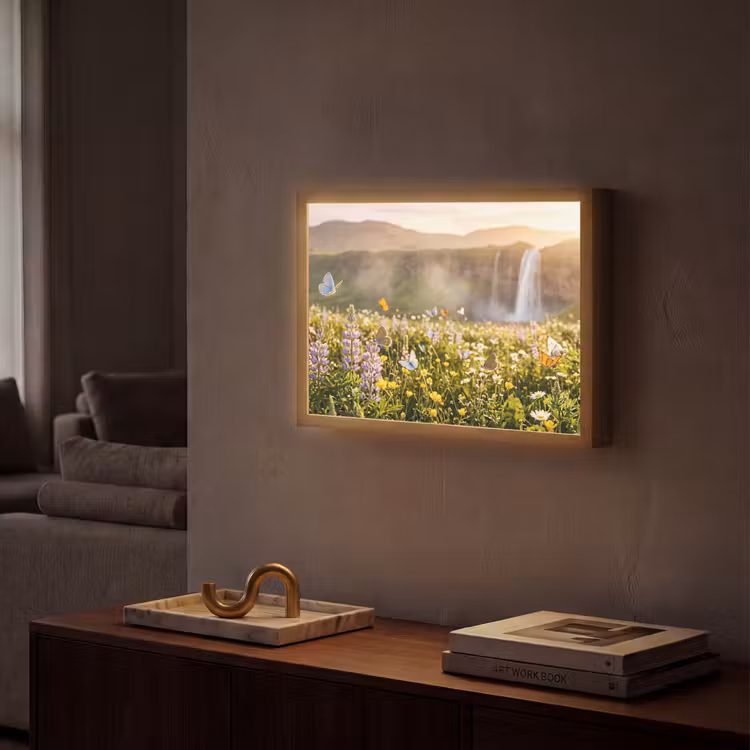 Lightbox - Wandlamp - Vlinders - Waterval - Bloemenveld — 2