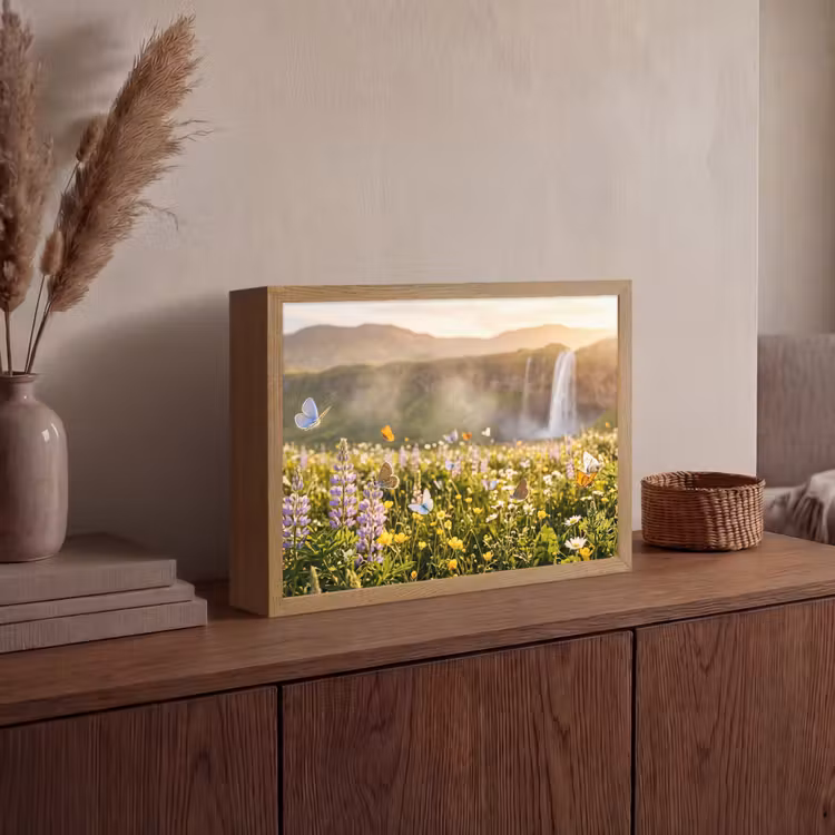 Lightbox - Wandlamp - Vlinders - Waterval - Bloemenveld — 4