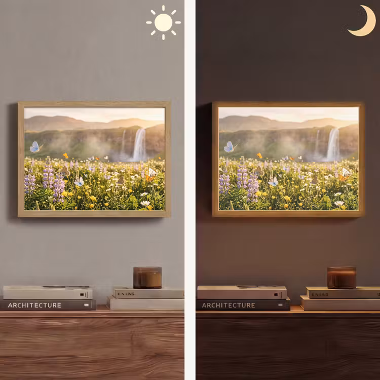 Lightbox - Wandlamp - Vlinders - Waterval - Bloemenveld — 6