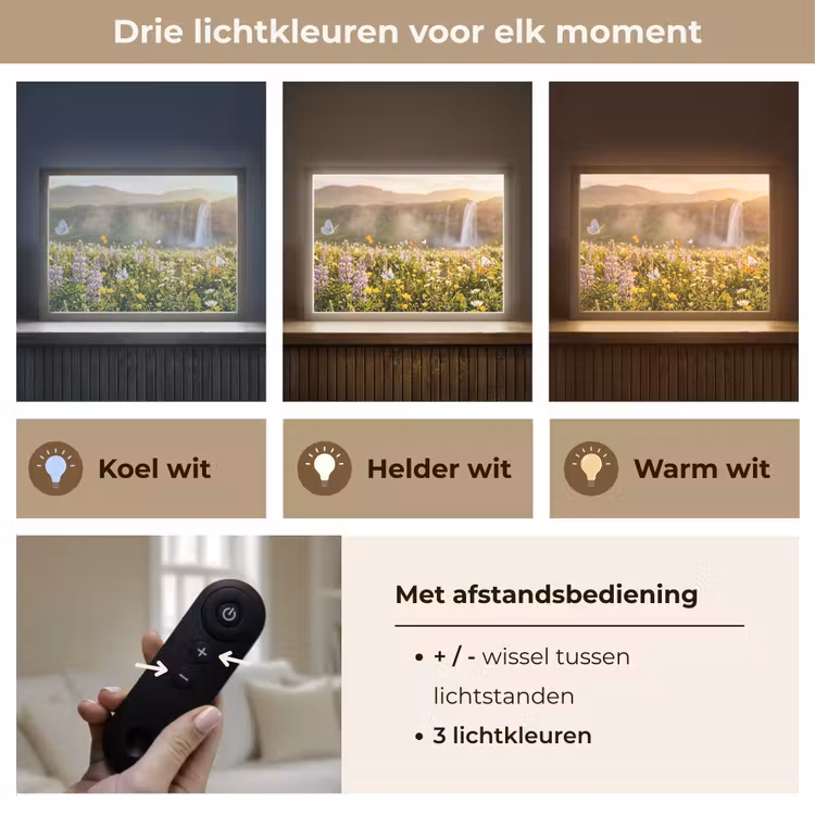 Lightbox - Wandlamp - Vlinders - Waterval - Bloemenveld — 8