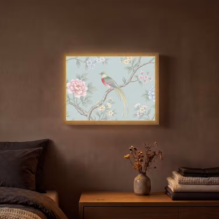 Lightbox - Wandlamp - Vogel - Bloemen - Kleurrijk — 3