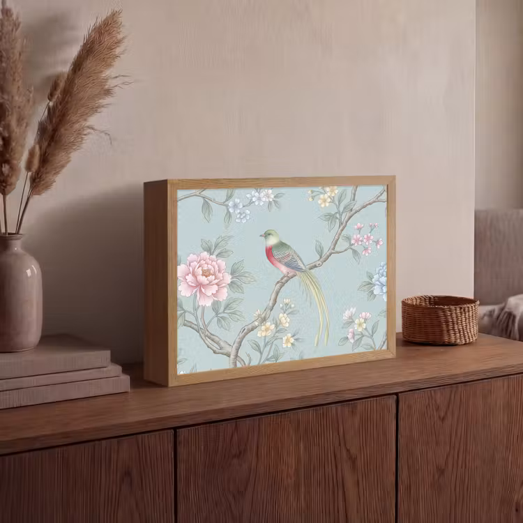 Lightbox - Wandlamp - Vogel - Bloemen - Kleurrijk — 4