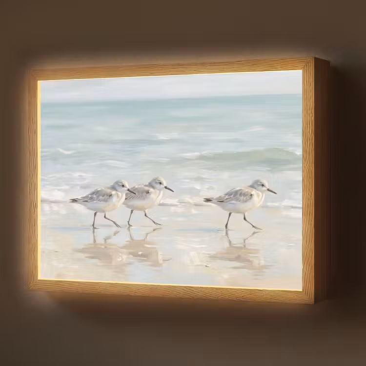 Lightbox - Wandlamp - Vogels - Strand - Zee — 1