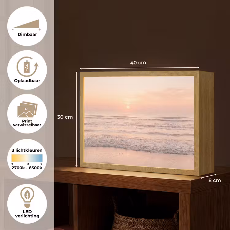 Lightbox - Wandlamp - Zon - Strand - Roze — 10