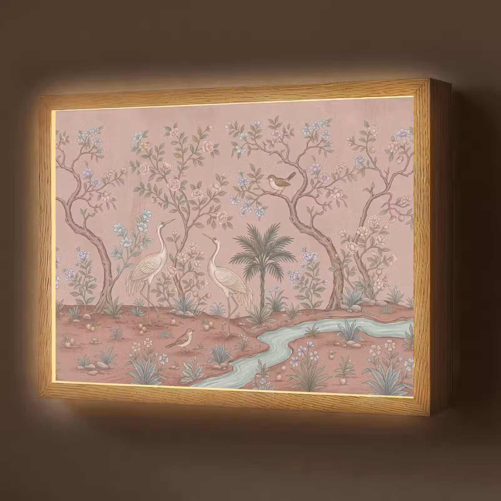 Lightbox - Wandlamp - Nostalgisch - Reigers - Roze — 1