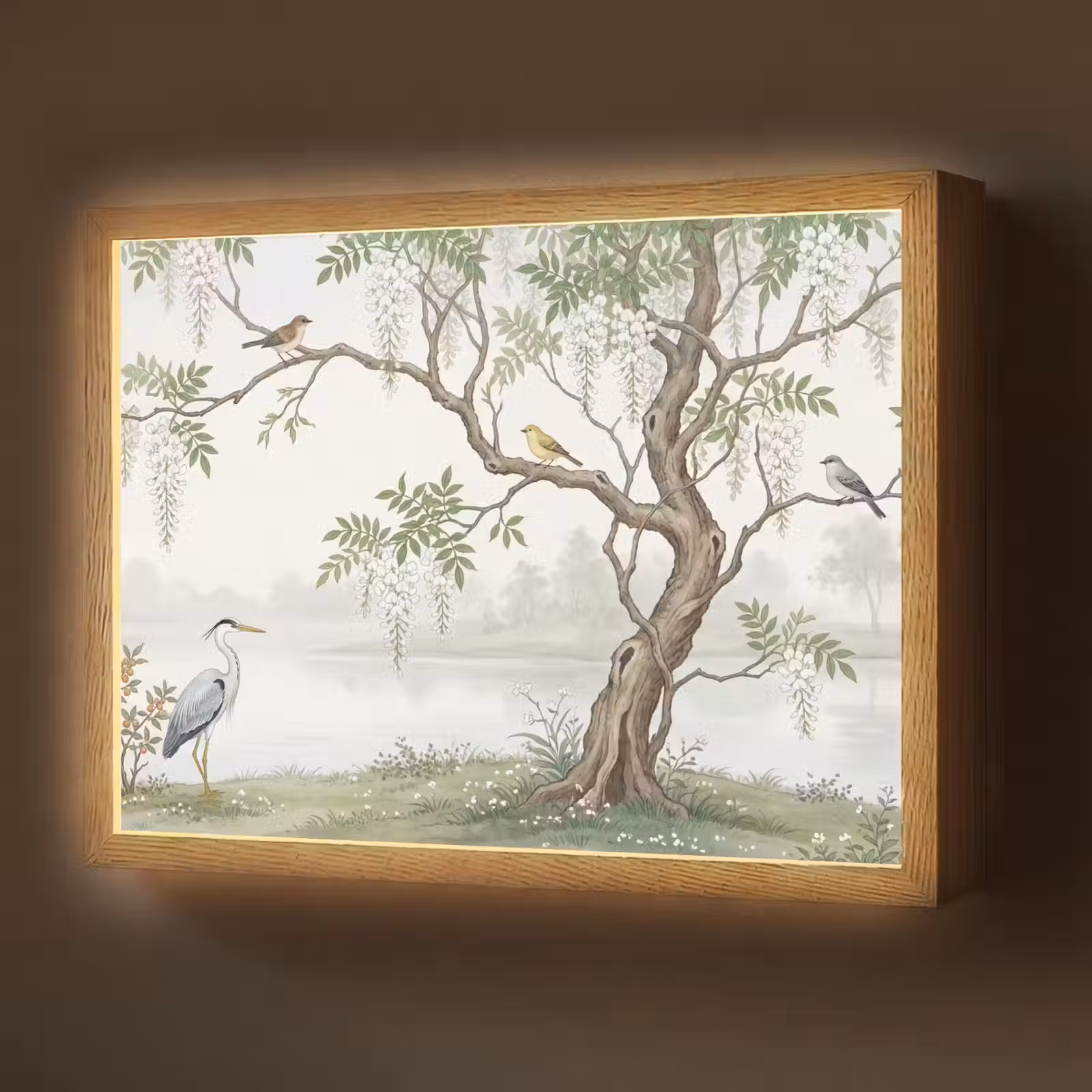 Lightbox - Wandlamp - Reiger - Landschap - Groen — 1