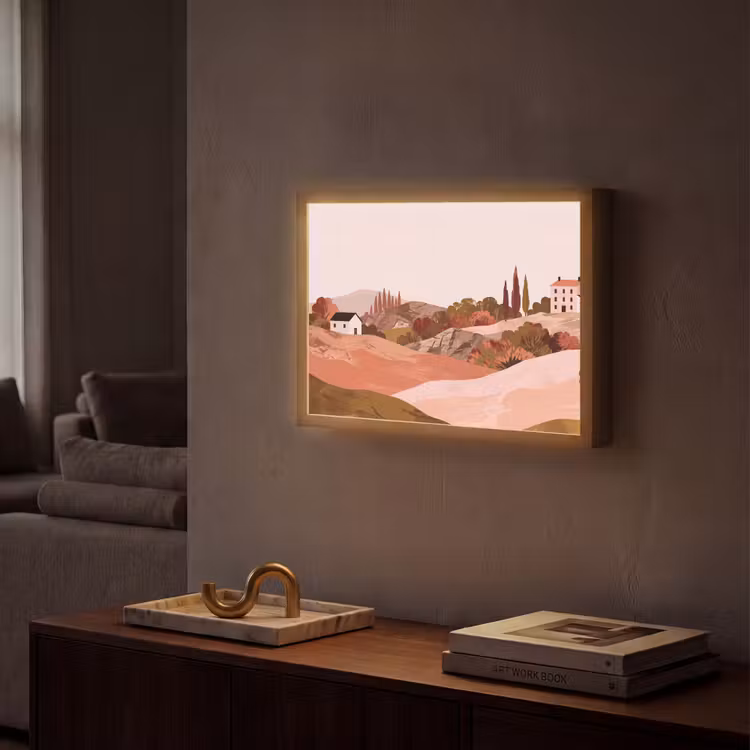 Lightbox - Wandlamp - Heuvellandschap - Grafisch - Terracotta — 2