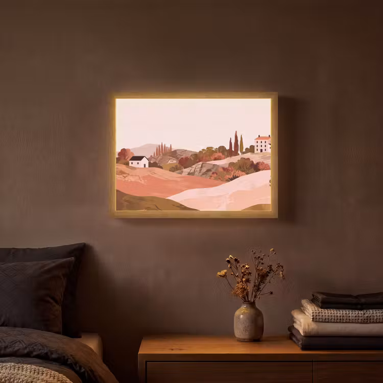 Lightbox - Wandlamp - Heuvellandschap - Grafisch - Terracotta — 3