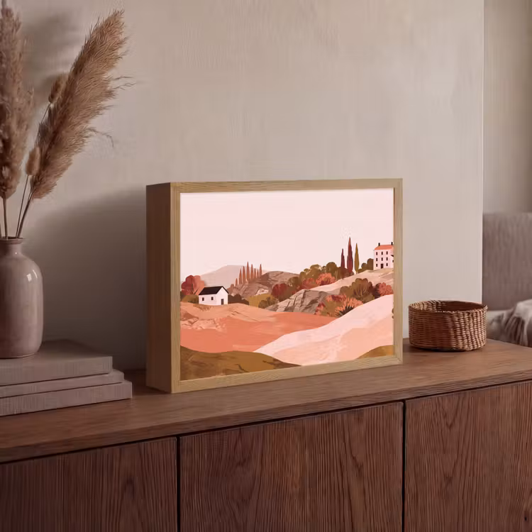 Lightbox - Wandlamp - Heuvellandschap - Grafisch - Terracotta — 4