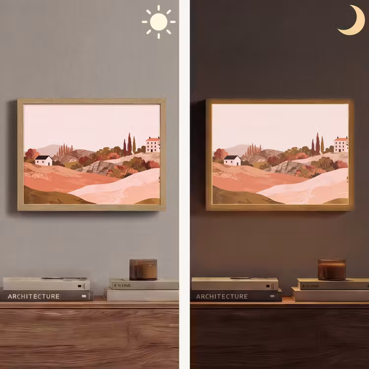 Lightbox - Wandlamp - Heuvellandschap - Grafisch - Terracotta — 6