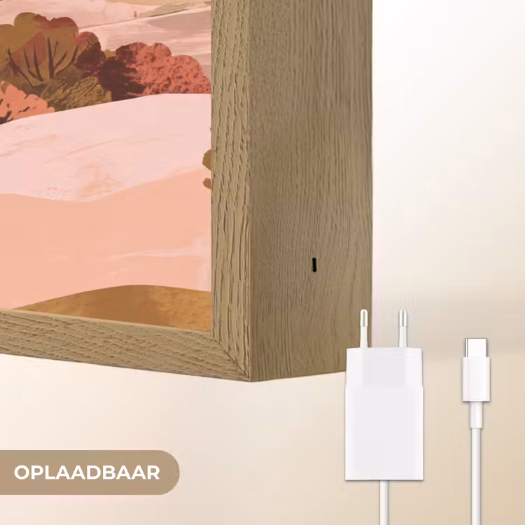 Lightbox - Wandlamp - Heuvellandschap - Grafisch - Terracotta — 7