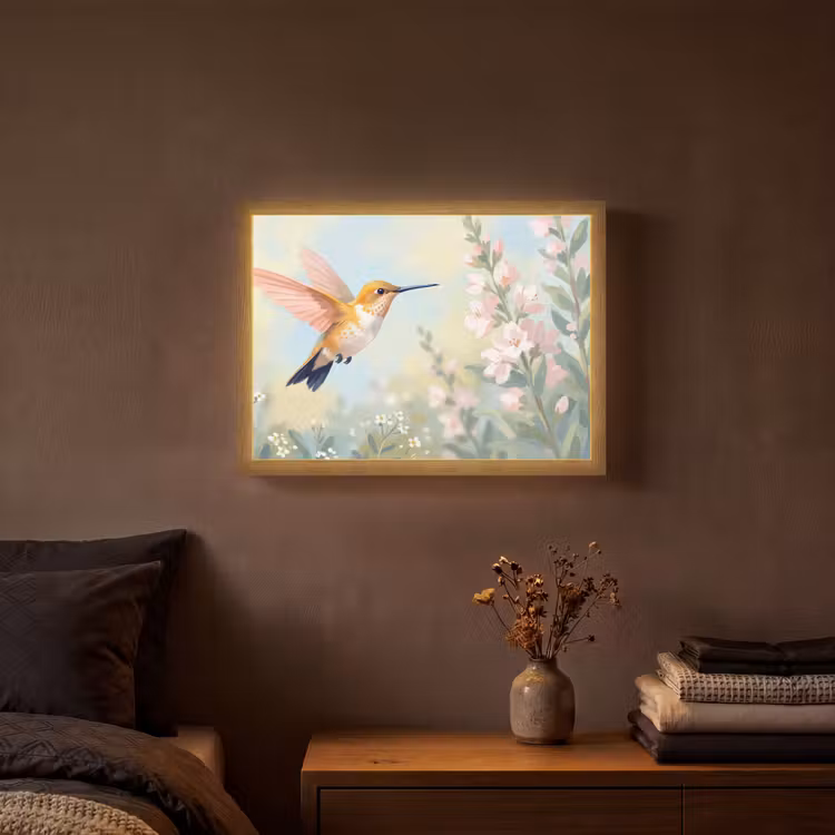 Lightbox - Wandlamp - Kolibrie - Illustratie - Kleurrijk — 3