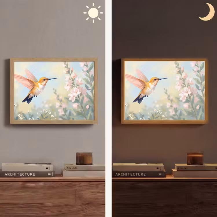 Lightbox - Wandlamp - Kolibrie - Illustratie - Kleurrijk — 6