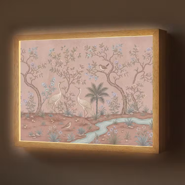 Lightbox - Wandlamp - Nostalgisch - Reigers - Roze — 1