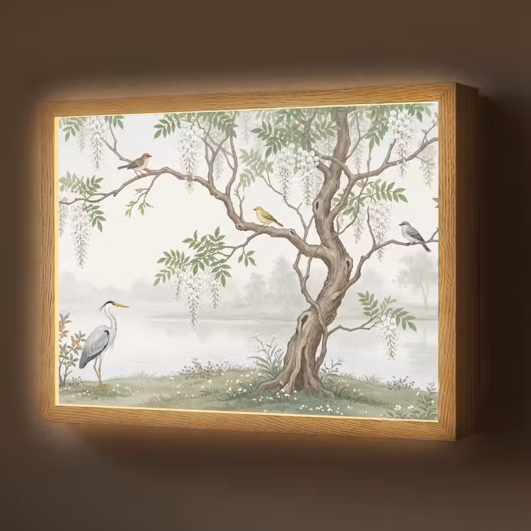 Lightbox - Wandlamp - Reiger - Landschap - Groen — 1