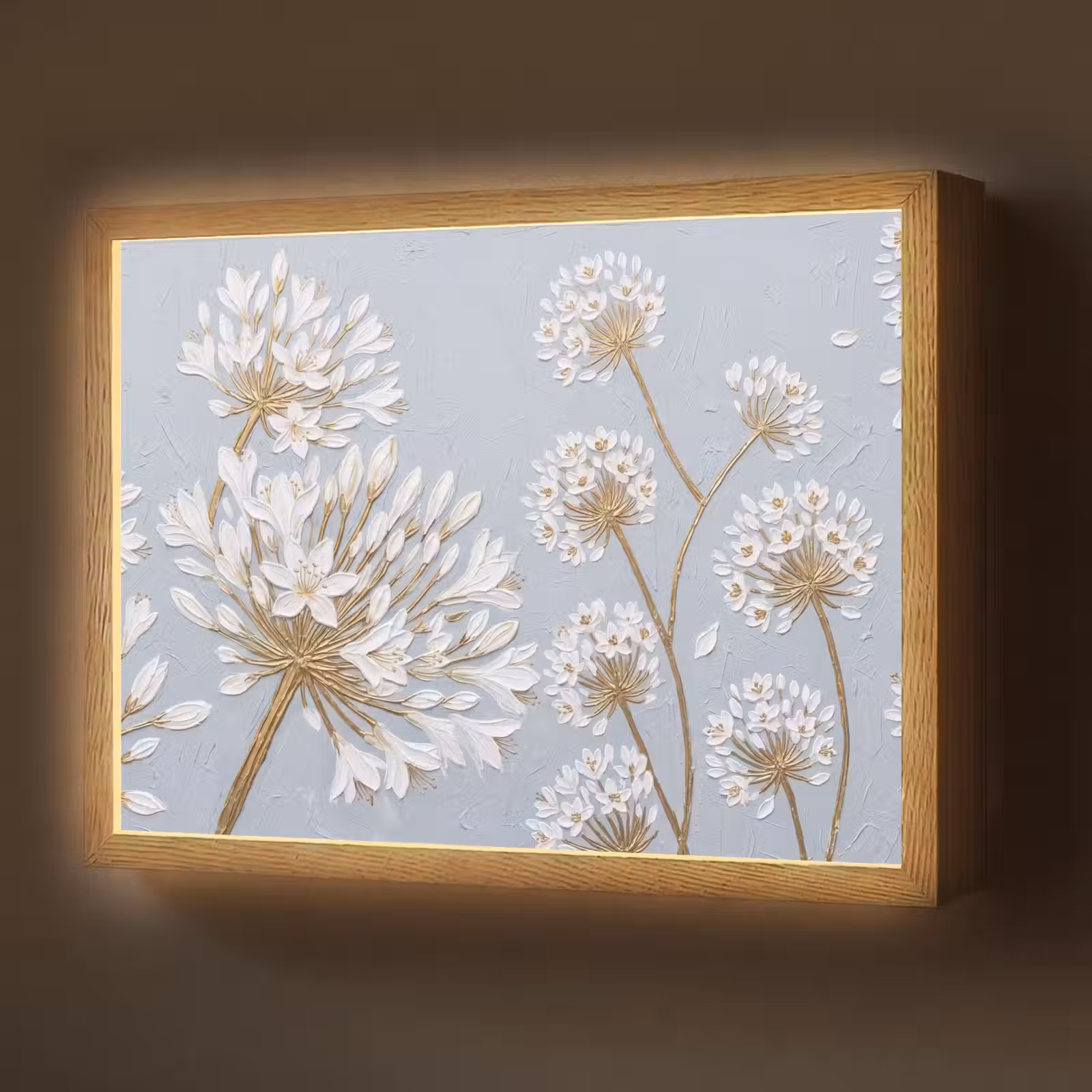 Lightbox - Wandlamp - Illustratie - Bloemen - Blauw — 1