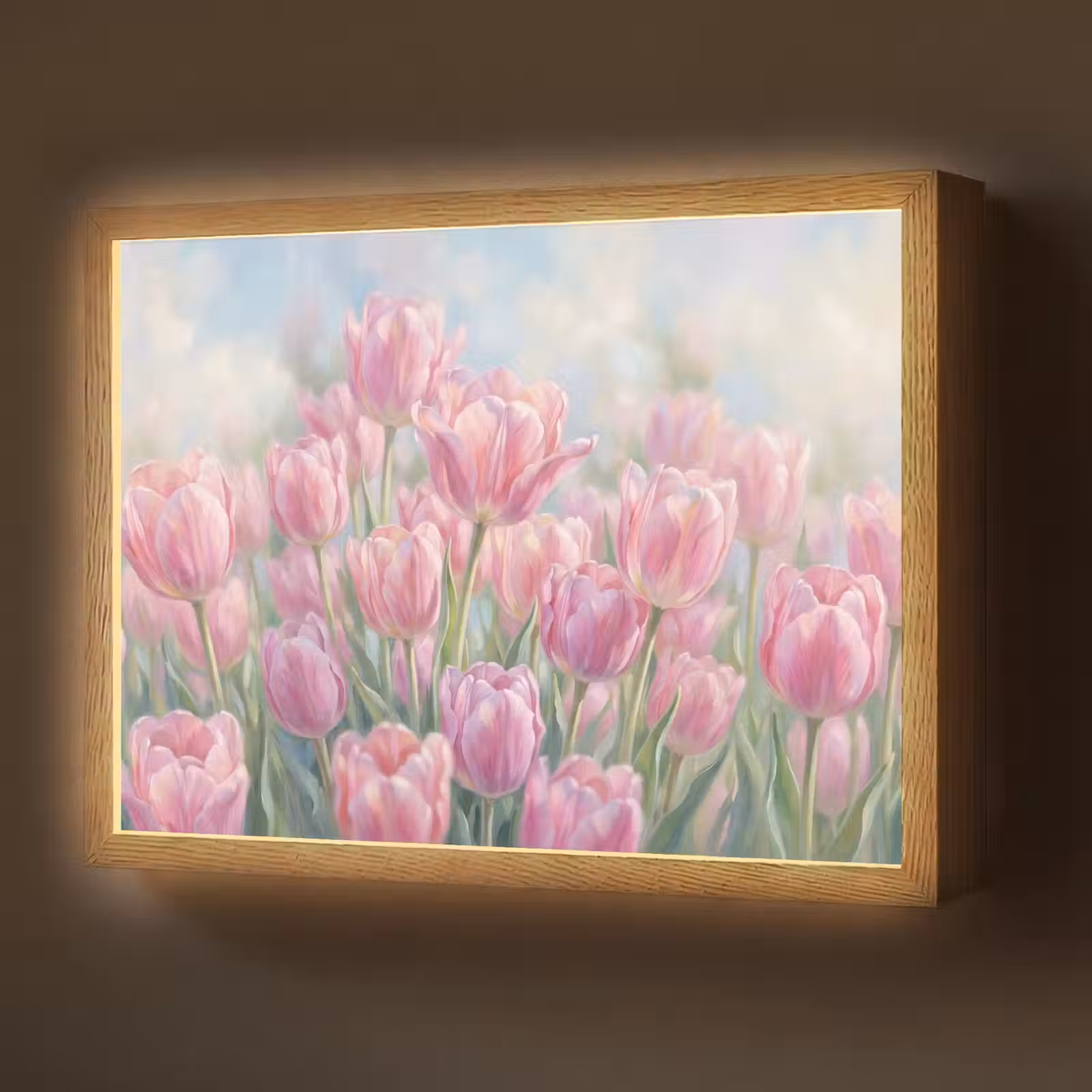 Lightbox - Wandlamp - Tulpen - Veld - Lente - Roze — 1