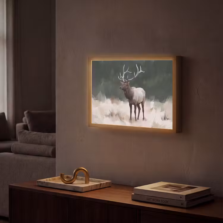 Lightbox - Wandlamp - Edelhert - Gewei - Schildering - Rustiek — 2
