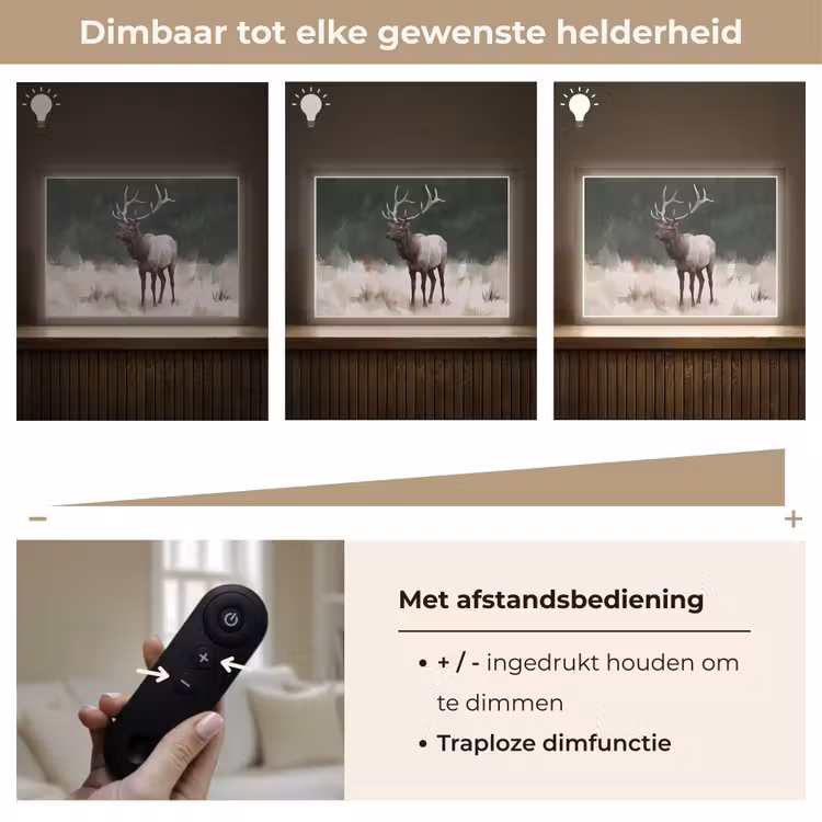 Lightbox - Wandlamp - Edelhert - Gewei - Schildering - Rustiek — 9