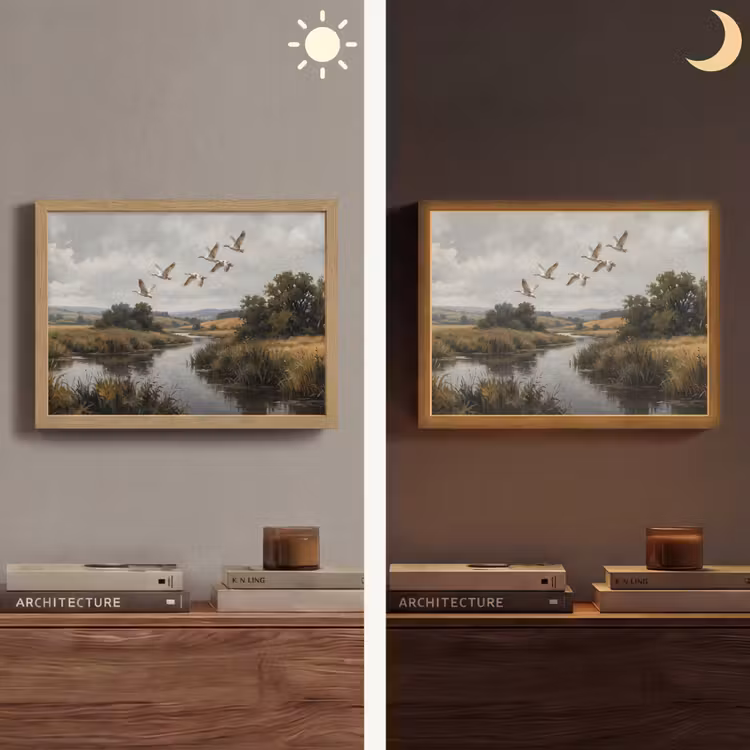 Lightbox - Wandlamp - Eenden - Rivier - Landschap - Vlucht - Nostalgisch — 6