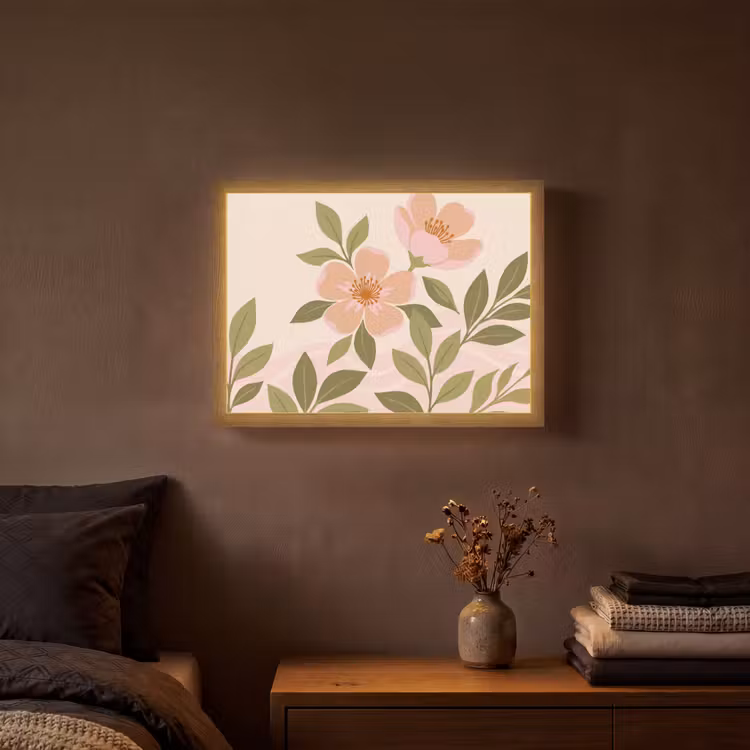 Lightbox - Wandlamp - Grafisch - Bloemen - Roze — 3