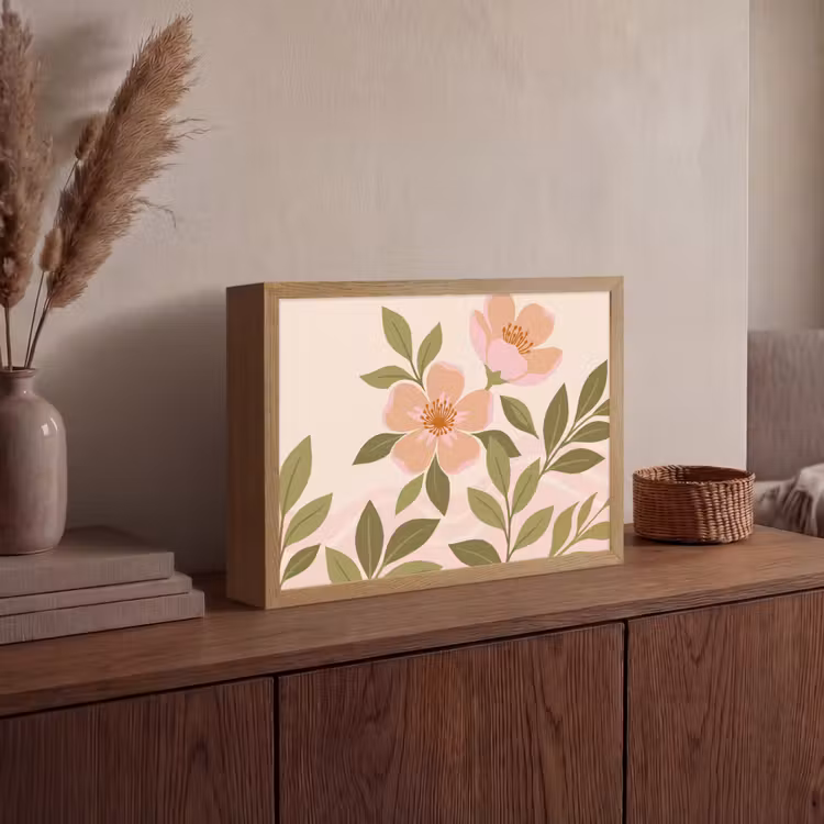 Lightbox - Wandlamp - Grafisch - Bloemen - Roze — 4