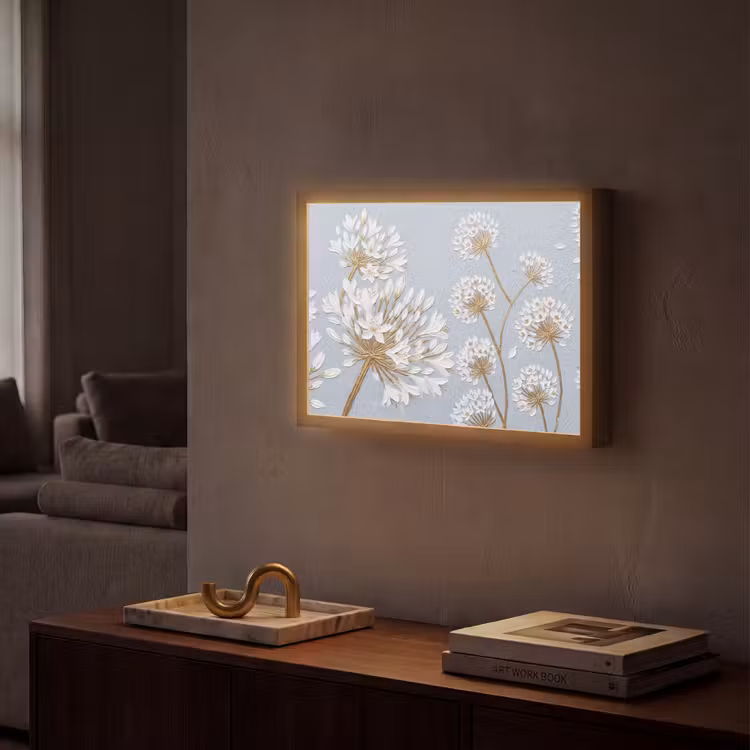 Lightbox - Wandlamp - Illustratie - Bloemen - Blauw — 2