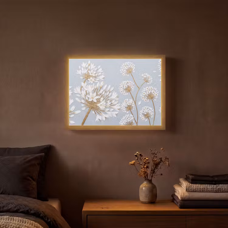 Lightbox - Wandlamp - Illustratie - Bloemen - Blauw — 3