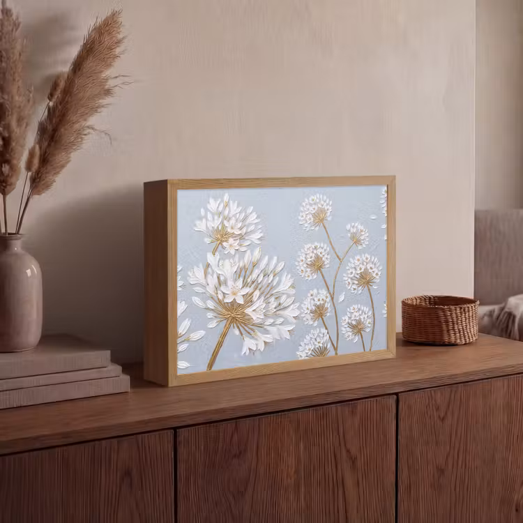 Lightbox - Wandlamp - Illustratie - Bloemen - Blauw — 4