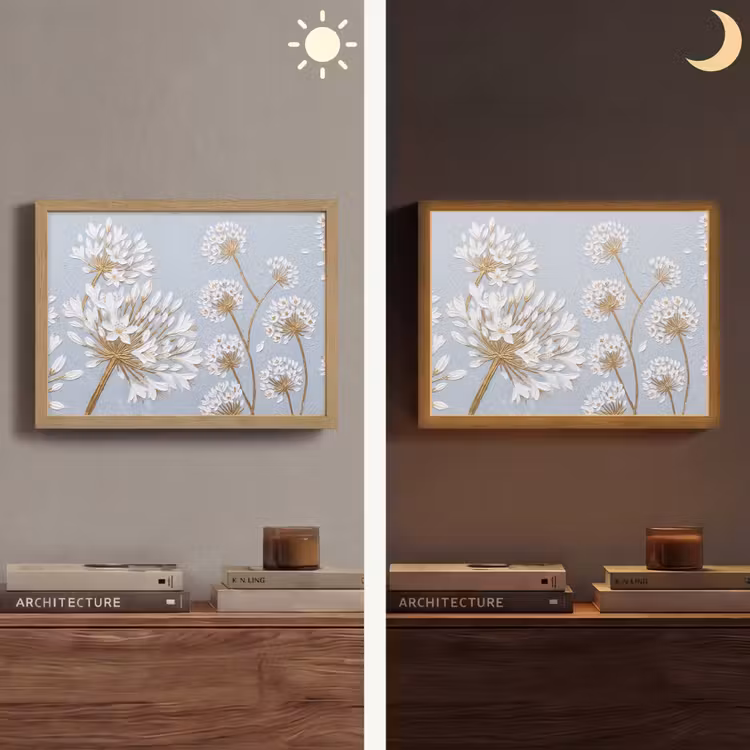 Lightbox - Wandlamp - Illustratie - Bloemen - Blauw — 6