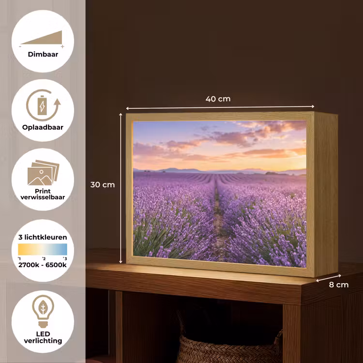 Lightbox - Wandlamp - Lavendel - Veld - Natuur - Paars — 10