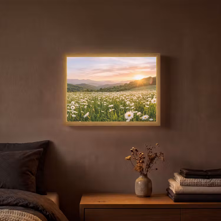 Lightbox - Wandlamp - Madelief - Veld - Heuvels - Groen — 3
