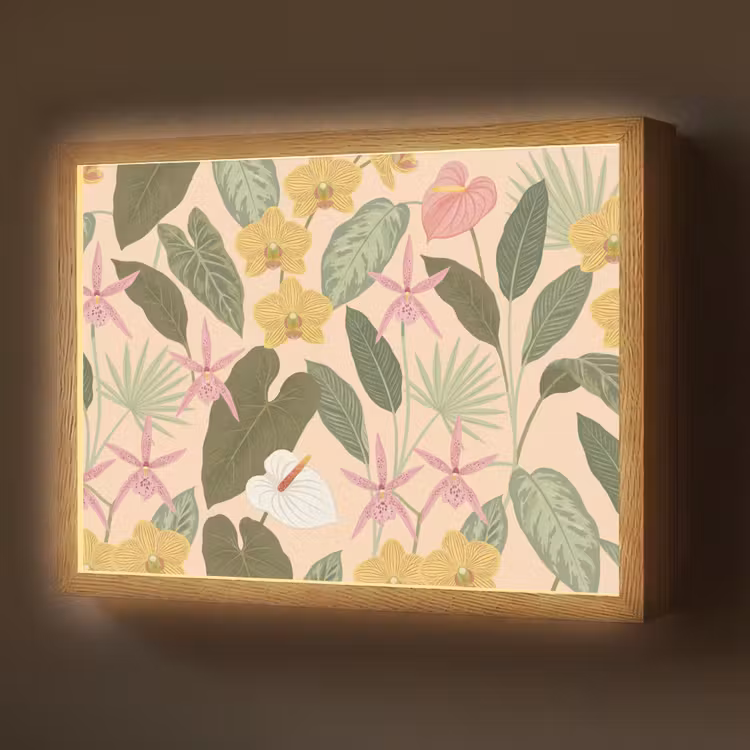 Lightbox - Wandlamp - Patroon - Bloemen - Kleurrijk — 1