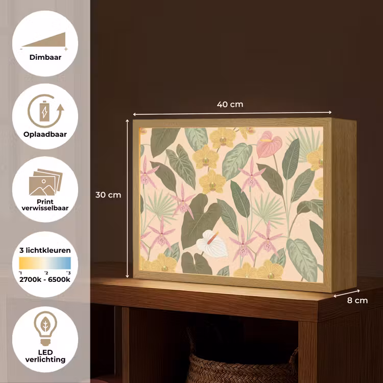 Lightbox - Wandlamp - Patroon - Bloemen - Kleurrijk — 10