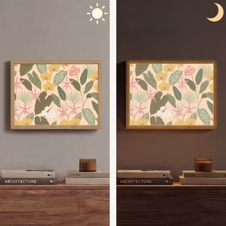 Lightbox - Wandlamp - Patroon - Bloemen - Kleurrijk — 6