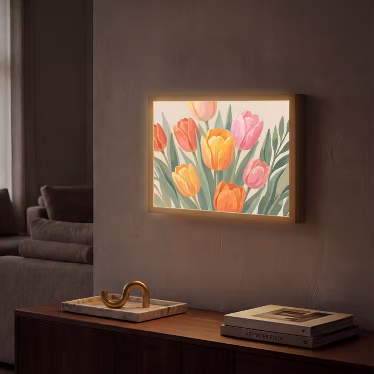 Lightbox - Wandlamp - Tulpen - Abstract - Kleurrijk — 2