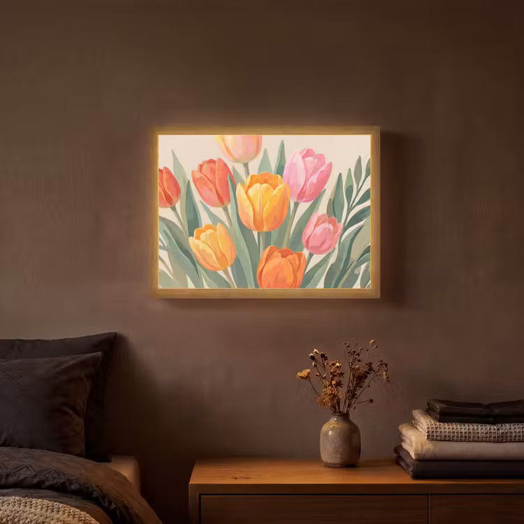 Lightbox - Wandlamp - Tulpen - Abstract - Kleurrijk — 3
