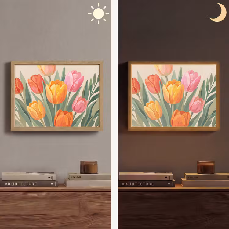 Lightbox - Wandlamp - Tulpen - Abstract - Kleurrijk — 6