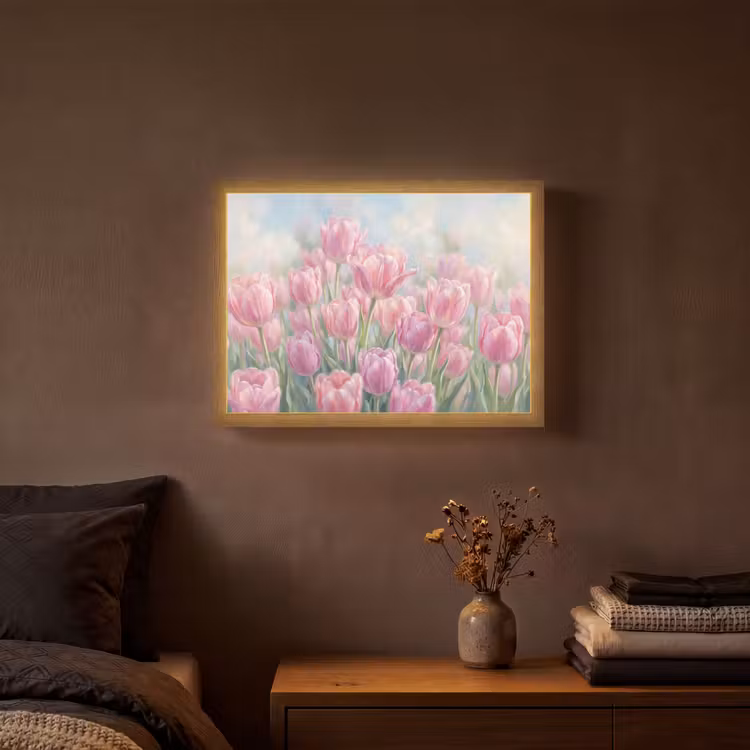 Lightbox - Wandlamp - Tulpen - Veld - Lente - Roze — 3