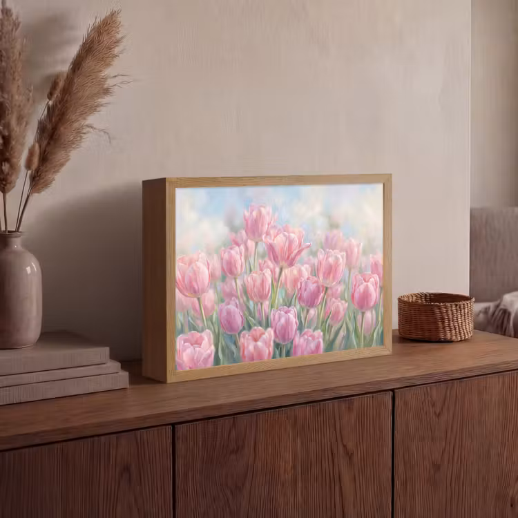 Lightbox - Wandlamp - Tulpen - Veld - Lente - Roze — 4