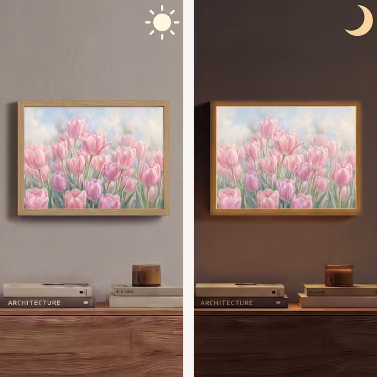 Lightbox - Wandlamp - Tulpen - Veld - Lente - Roze — 6