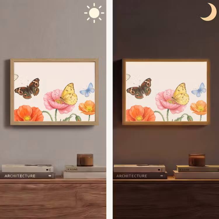 Lightbox - Wandlamp - Vlinders - Klaprozen - Illustratie - Kleurrijk — 6