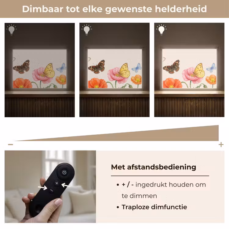 Lightbox - Wandlamp - Vlinders - Klaprozen - Illustratie - Kleurrijk — 9