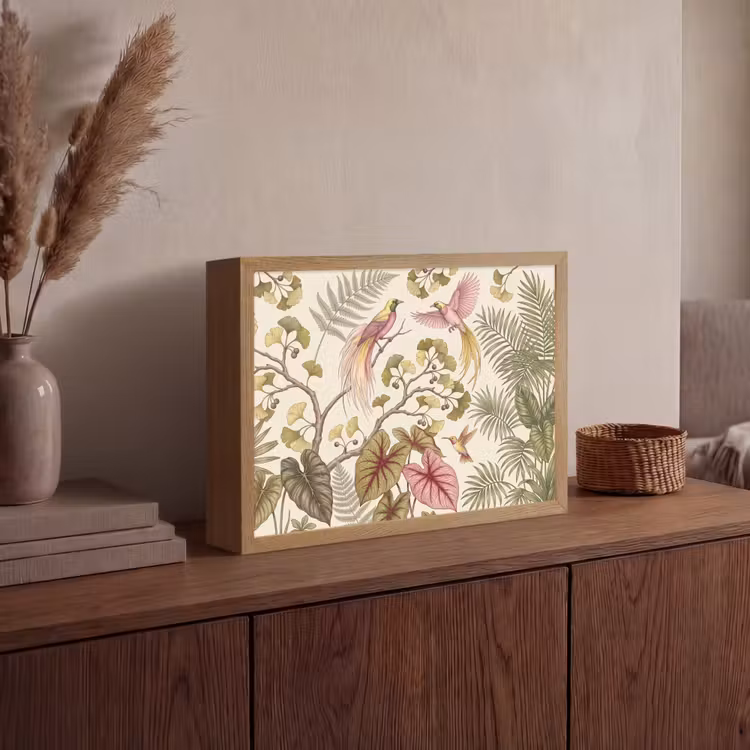 Lightbox - Wandlamp - Vogels - Tropisch - Botanisch - Roze — 4