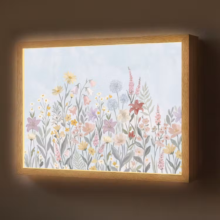 Lightbox - Wandlamp - Weidebloemen - Illustratie - Kleurrijk — 1