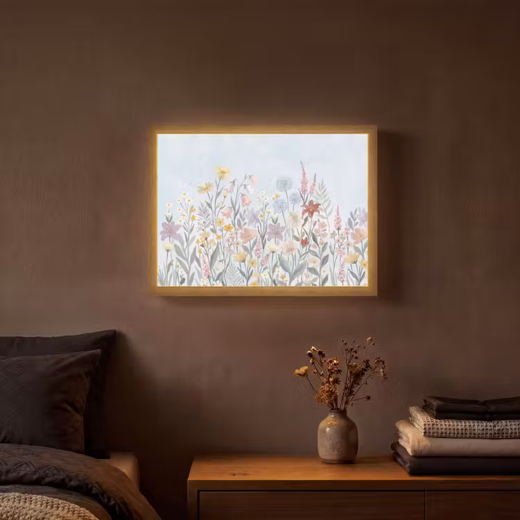 Lightbox - Wandlamp - Weidebloemen - Illustratie - Kleurrijk — 3