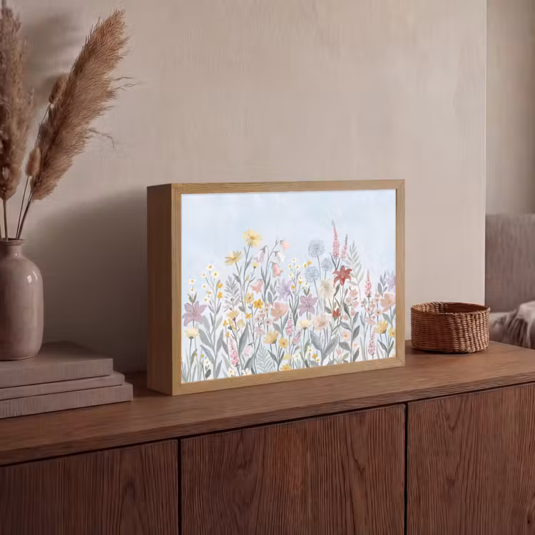 Lightbox - Wandlamp - Weidebloemen - Illustratie - Kleurrijk — 4